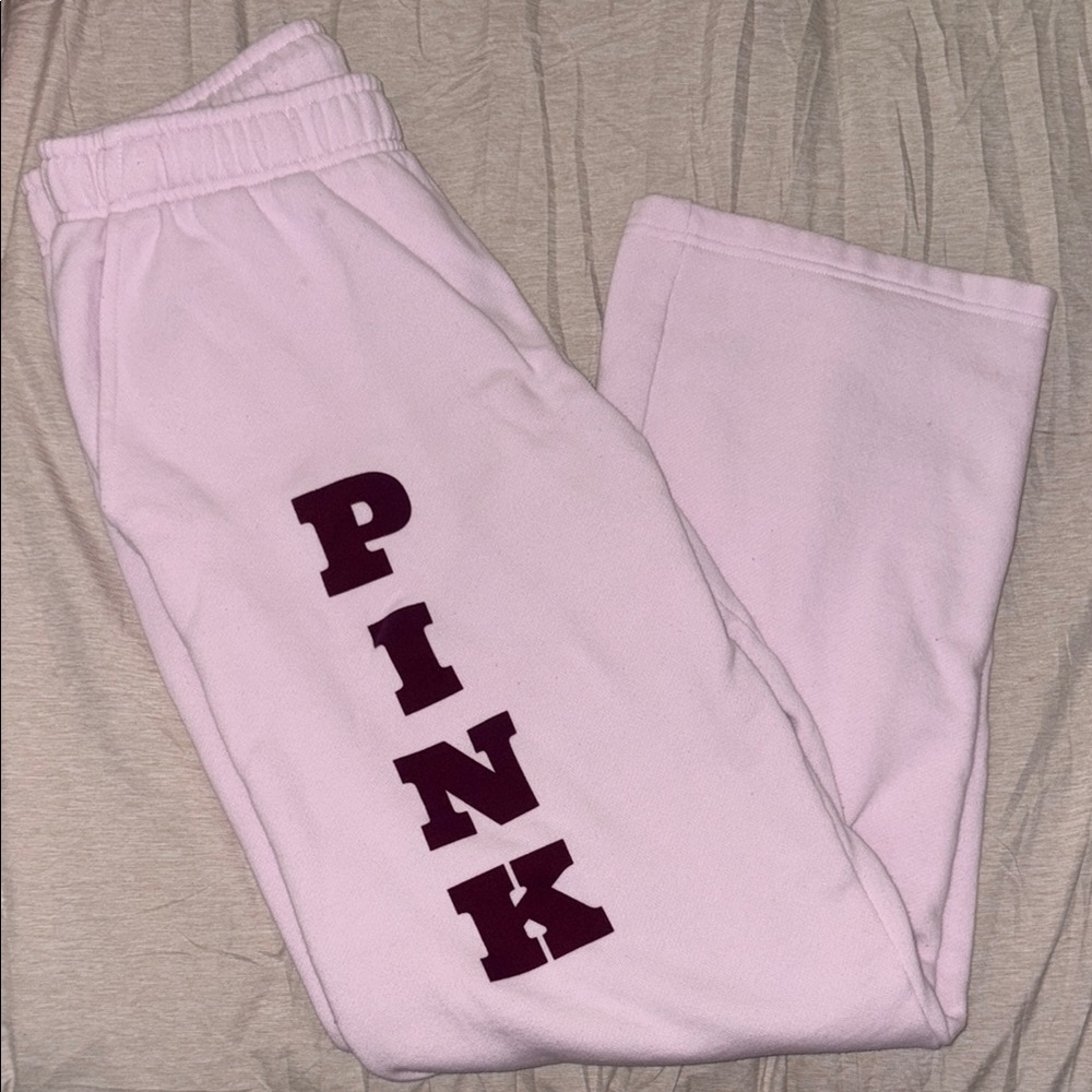 PINK Victoria's Secret Light Pink Sweatpants with Bold Logo